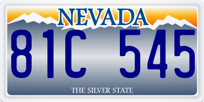 NV license plate 81C545