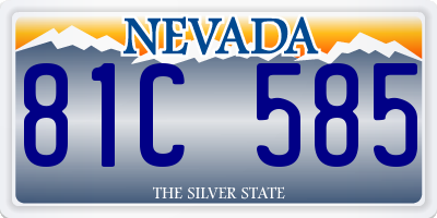 NV license plate 81C585