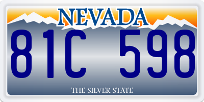 NV license plate 81C598