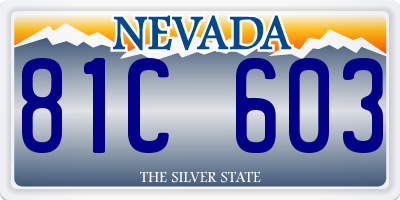 NV license plate 81C603