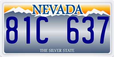 NV license plate 81C637
