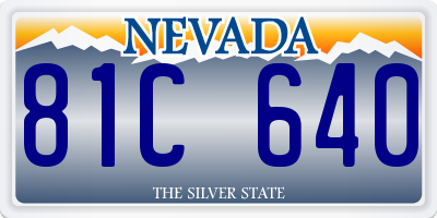 NV license plate 81C640