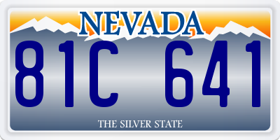 NV license plate 81C641