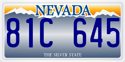 NV license plate 81C645