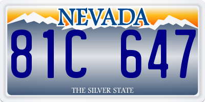 NV license plate 81C647