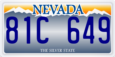 NV license plate 81C649