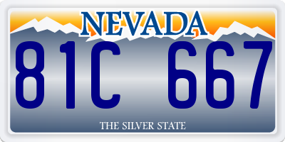 NV license plate 81C667