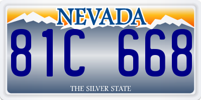 NV license plate 81C668