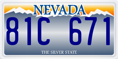 NV license plate 81C671