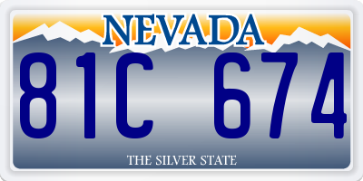 NV license plate 81C674