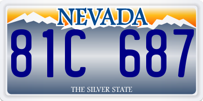 NV license plate 81C687