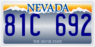 NV license plate 81C692