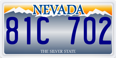 NV license plate 81C702