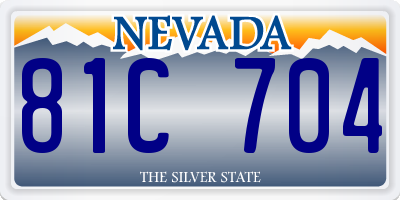 NV license plate 81C704