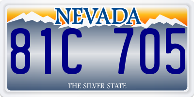 NV license plate 81C705