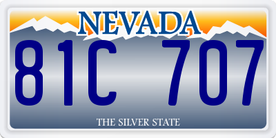 NV license plate 81C707