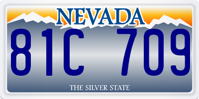 NV license plate 81C709