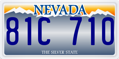 NV license plate 81C710