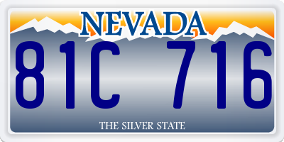 NV license plate 81C716