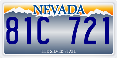 NV license plate 81C721