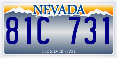 NV license plate 81C731