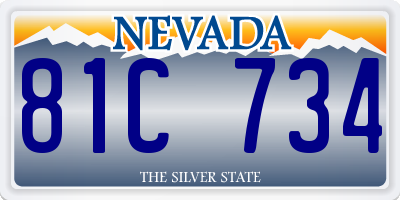 NV license plate 81C734