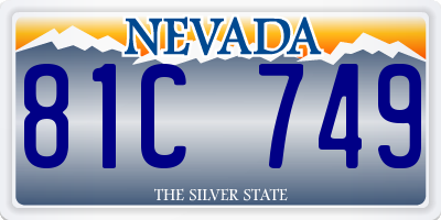 NV license plate 81C749