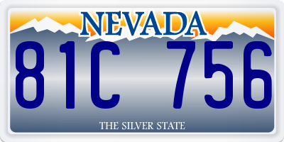 NV license plate 81C756