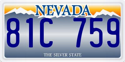 NV license plate 81C759