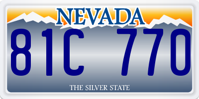 NV license plate 81C770