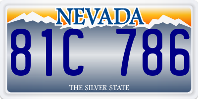 NV license plate 81C786