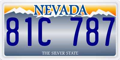 NV license plate 81C787