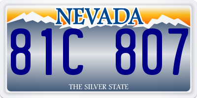 NV license plate 81C807