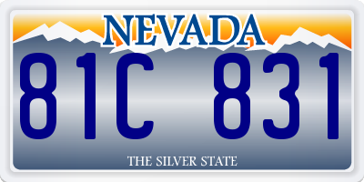NV license plate 81C831