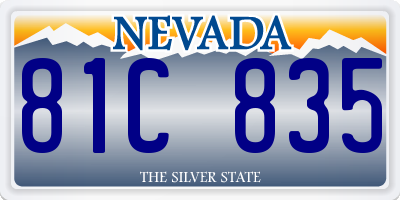 NV license plate 81C835