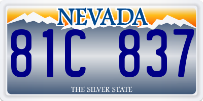 NV license plate 81C837