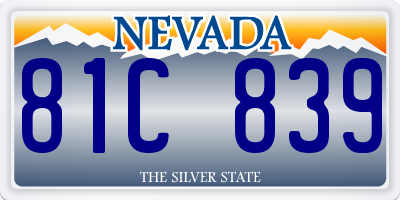 NV license plate 81C839