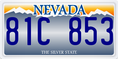 NV license plate 81C853