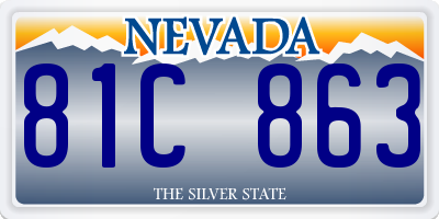 NV license plate 81C863