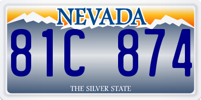 NV license plate 81C874