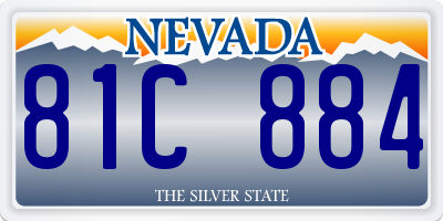 NV license plate 81C884