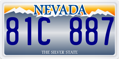 NV license plate 81C887