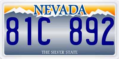 NV license plate 81C892
