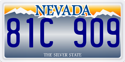 NV license plate 81C909