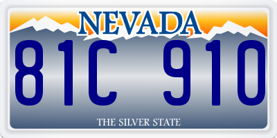 NV license plate 81C910