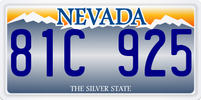 NV license plate 81C925