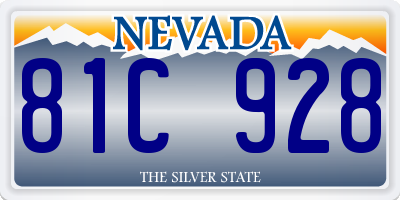 NV license plate 81C928