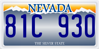 NV license plate 81C930