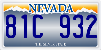 NV license plate 81C932