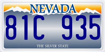 NV license plate 81C935
